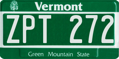 VT license plate ZPT272
