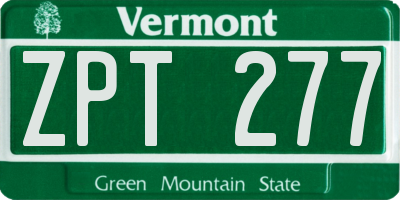 VT license plate ZPT277