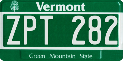 VT license plate ZPT282