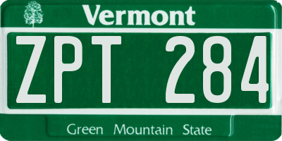 VT license plate ZPT284