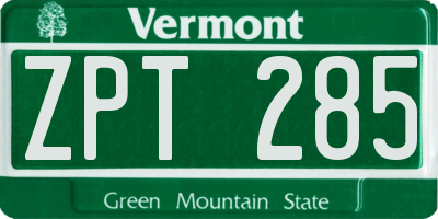 VT license plate ZPT285