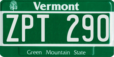 VT license plate ZPT290