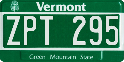 VT license plate ZPT295