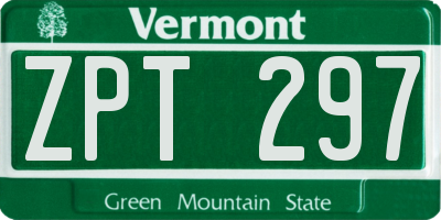 VT license plate ZPT297