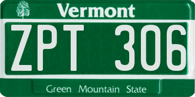 VT license plate ZPT306