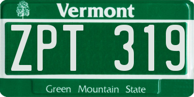VT license plate ZPT319