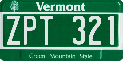 VT license plate ZPT321