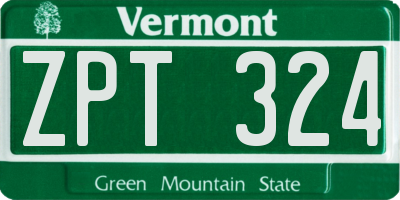 VT license plate ZPT324