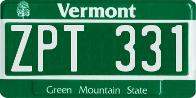 VT license plate ZPT331