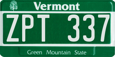 VT license plate ZPT337
