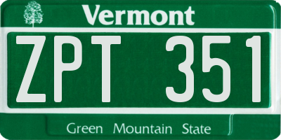 VT license plate ZPT351