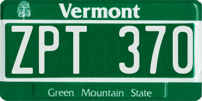 VT license plate ZPT370