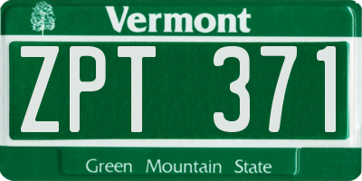 VT license plate ZPT371