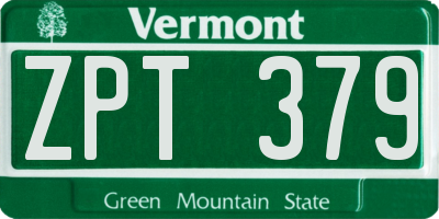 VT license plate ZPT379