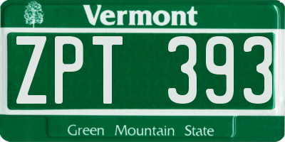 VT license plate ZPT393