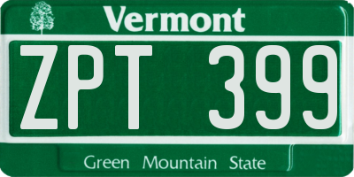 VT license plate ZPT399
