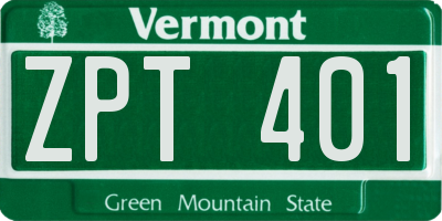 VT license plate ZPT401