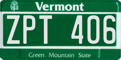 VT license plate ZPT406