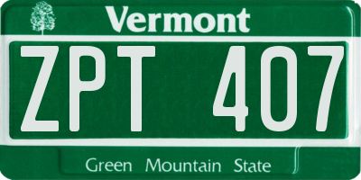 VT license plate ZPT407