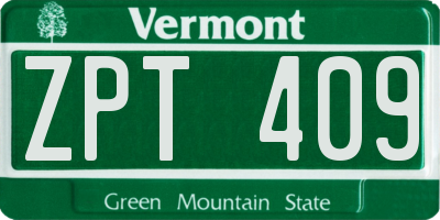 VT license plate ZPT409
