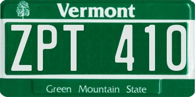 VT license plate ZPT410