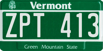 VT license plate ZPT413