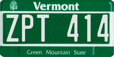 VT license plate ZPT414