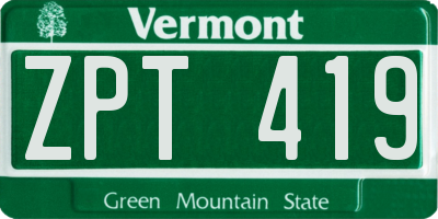 VT license plate ZPT419