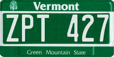 VT license plate ZPT427
