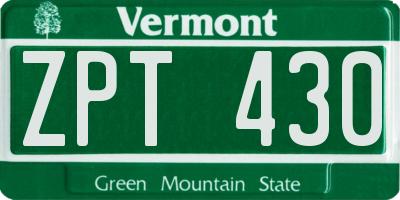 VT license plate ZPT430