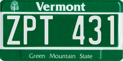 VT license plate ZPT431
