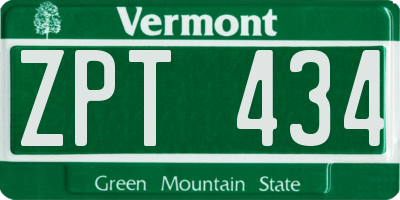 VT license plate ZPT434