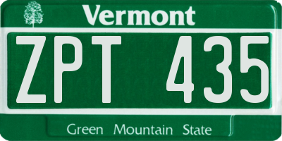 VT license plate ZPT435