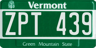 VT license plate ZPT439