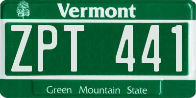 VT license plate ZPT441