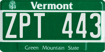 VT license plate ZPT443