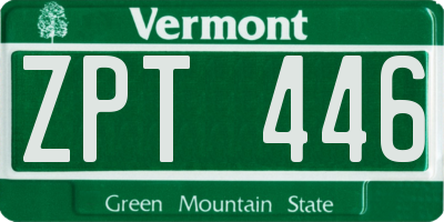VT license plate ZPT446