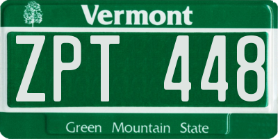 VT license plate ZPT448