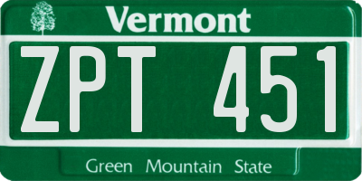 VT license plate ZPT451