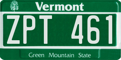 VT license plate ZPT461