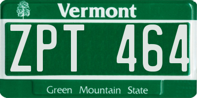 VT license plate ZPT464