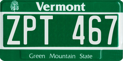 VT license plate ZPT467