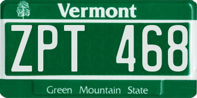 VT license plate ZPT468