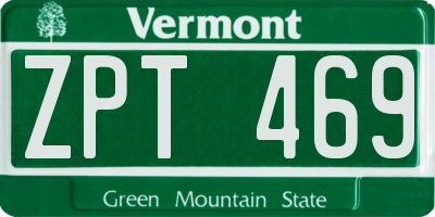 VT license plate ZPT469