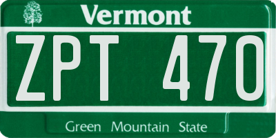 VT license plate ZPT470