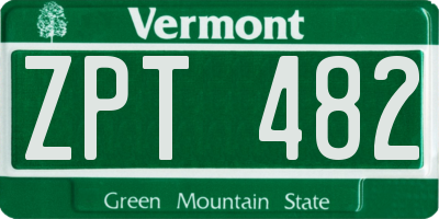 VT license plate ZPT482
