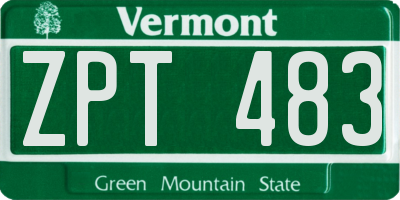 VT license plate ZPT483