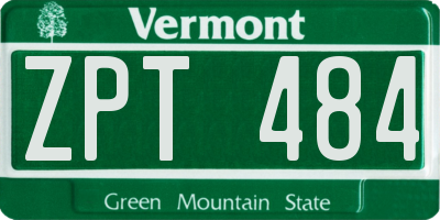VT license plate ZPT484