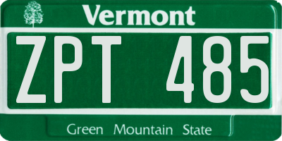 VT license plate ZPT485