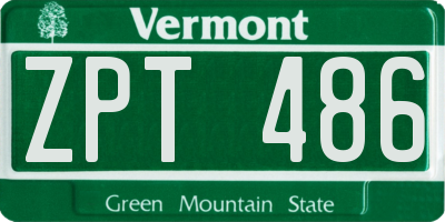 VT license plate ZPT486